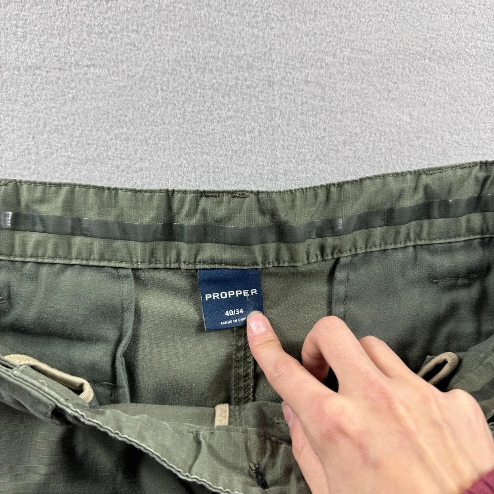 Propper Cargo Pants Mens 40x34 (Fit 38x32) Green Canvas Stretch Workwear